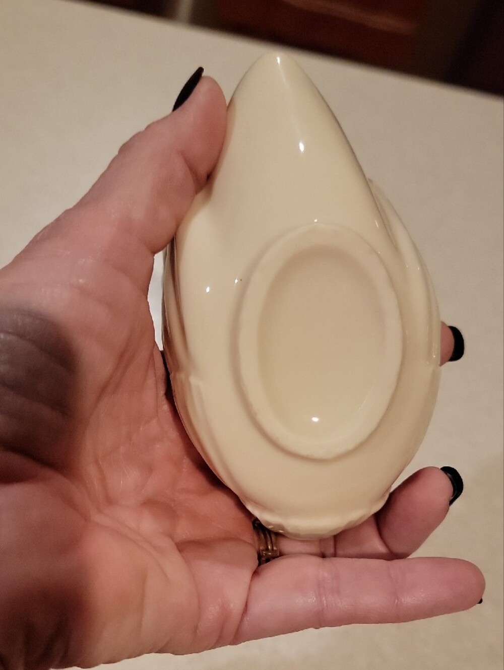 Cream Ceramic Swan Decorative Bowl with Gold Accent - Picture 3 of 4
